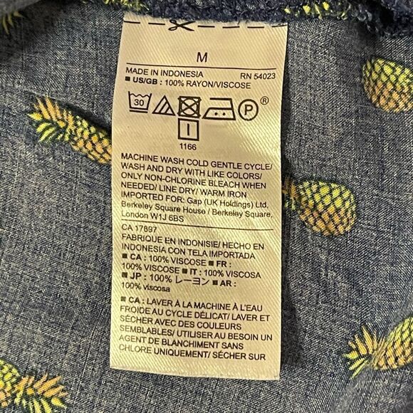 Gap sleeveless Pineapple blouse viscose navy blue medium - Picture 5 of 6